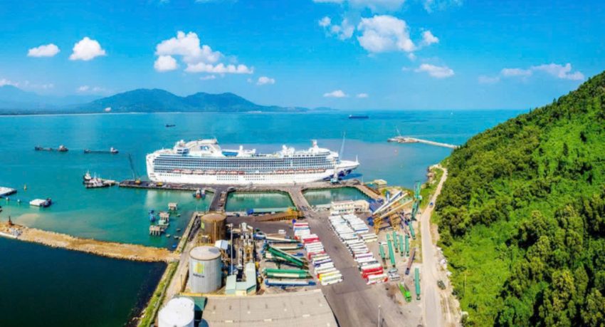 Cruise ship docked at Chan May Port in Central Vietnam